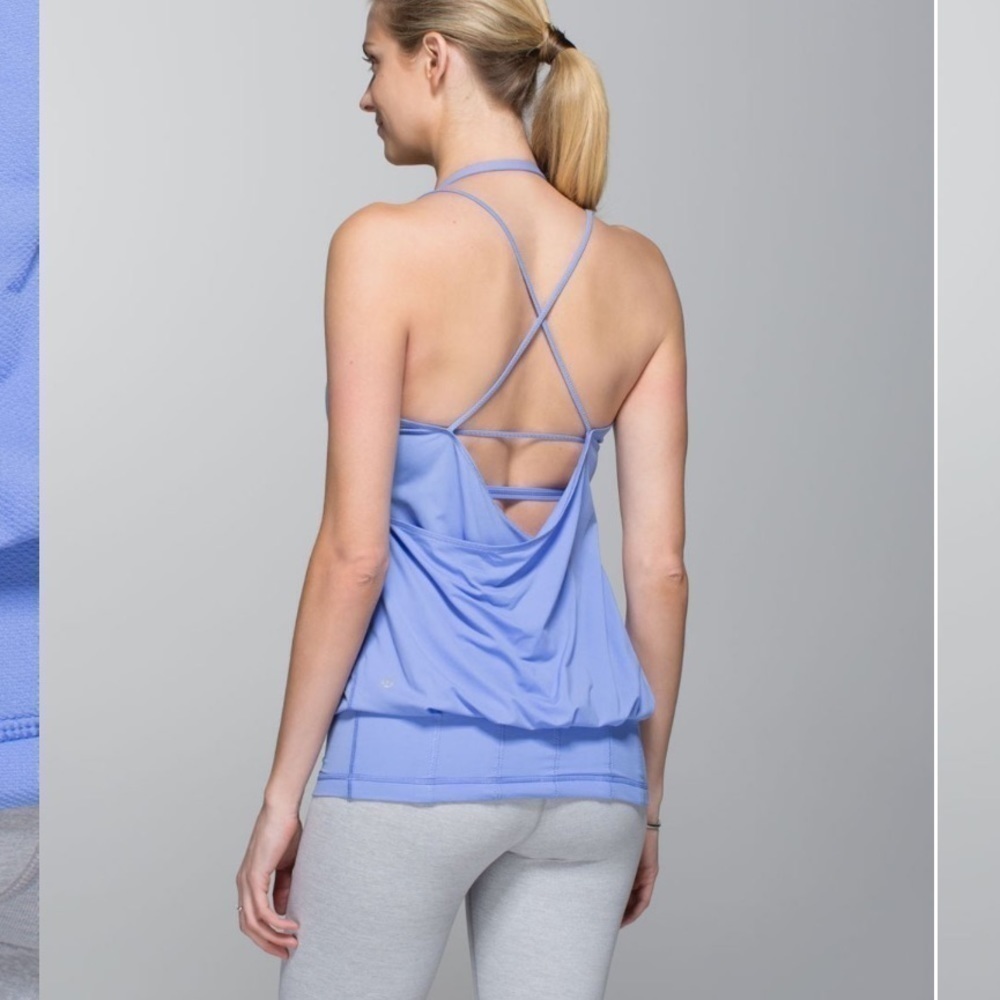LULULEMON Flow‎ & Go Tank Blue Sz 4